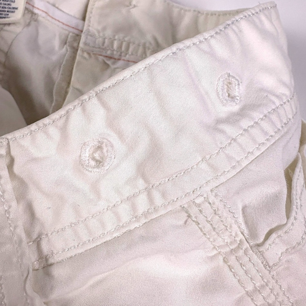 Y2K American Eagle Ultra Low Rise Perfect Shortie Shorts Womens Sz 6 White Micro - Picture 11 of 16